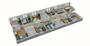 Micro apartments floor plan