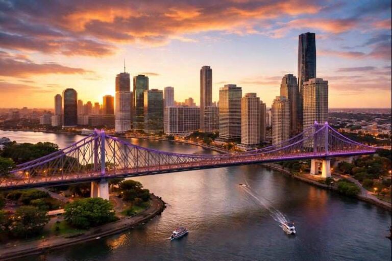 Sunset view in Brisbane's Story Bridge
