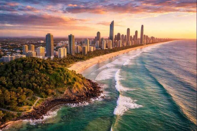 Sunset over Gold Coast line