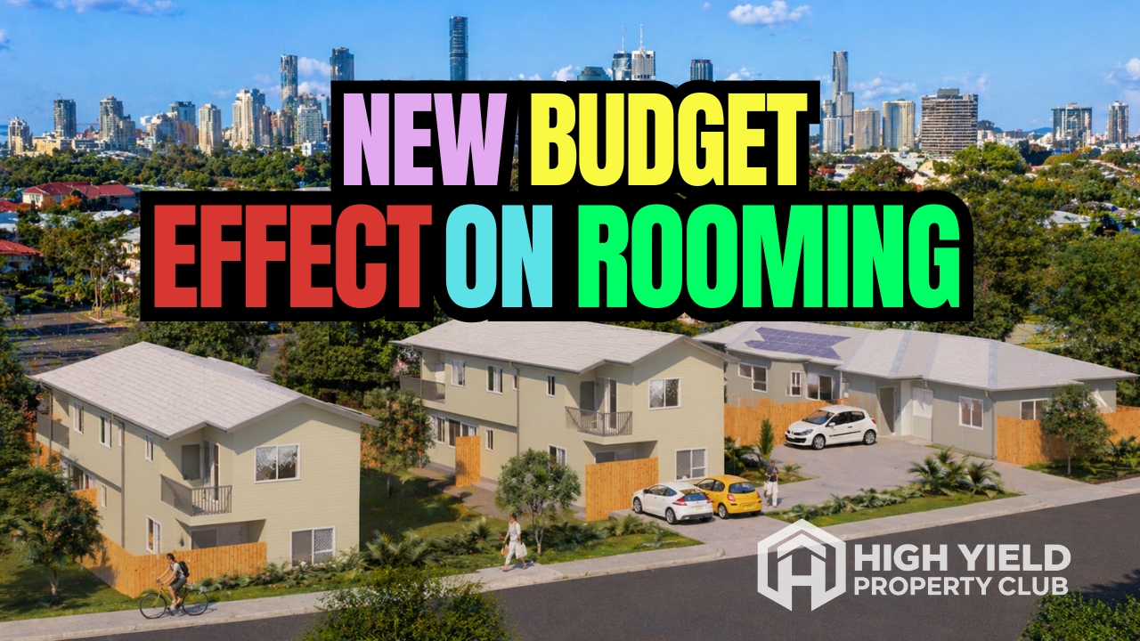 modern rooming houses with Brisbane cityscape as the background