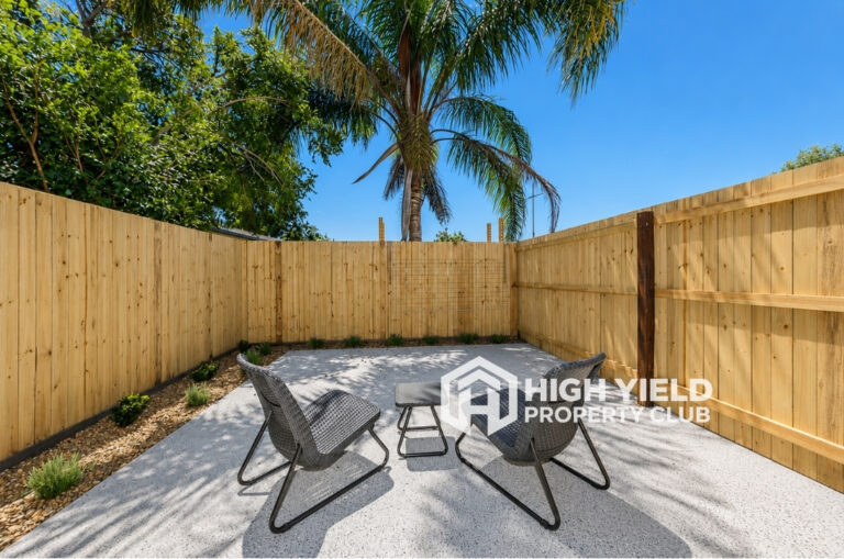 sunny patio in a co-living investment property