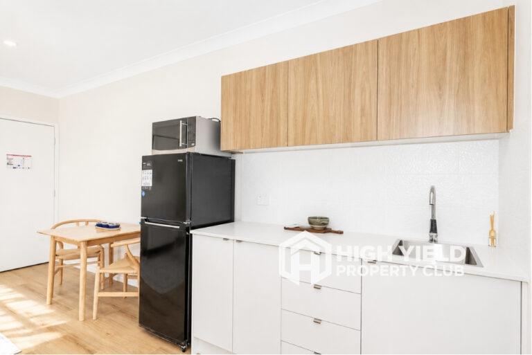private kitchenette in a modern rooming house in Melbourne
