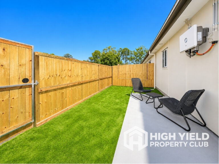 sunny patio in a modern rooming house