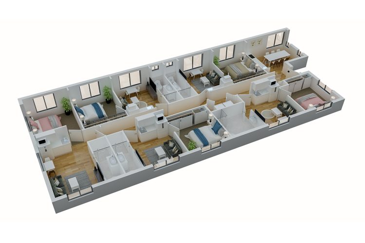 Micro apartments floor plan